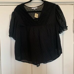 Elegant Black Sheer Blouse